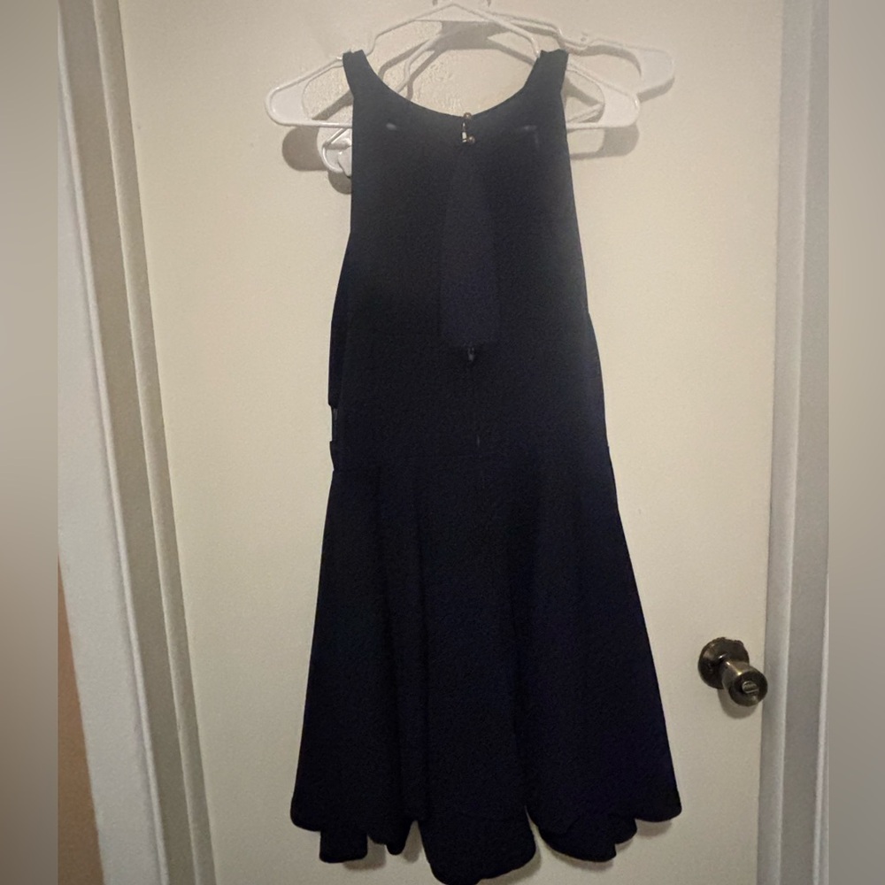 Emerald Sundae Navy Halter Fit & Flare Dress - Picture 2 of 4